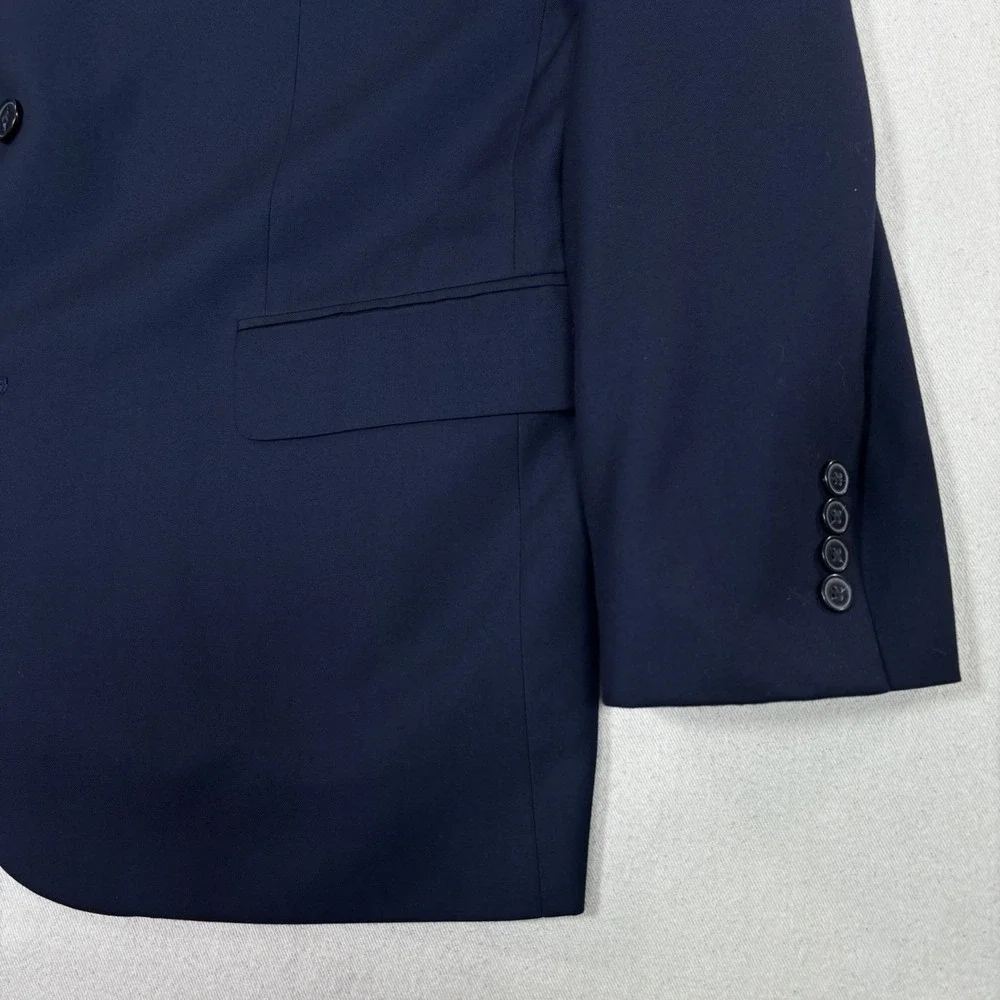 Alfani Navy Blue Regular Fit Suit Jacket Mens 46R Polyester Rayon Blend